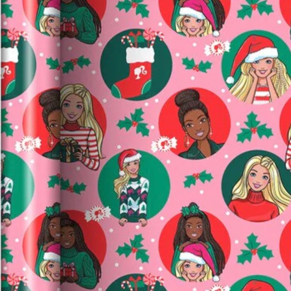 BARBIE CHRISTMAS GIFT WRAP 3 ROLLS